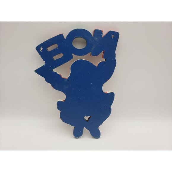 Christmas Santa Claus Noel Hanging Wall Decor Wooden Hand Painted Vintage - Picture 5 of 6